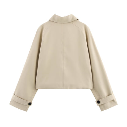 Simple and versatile short long sleeved windbreaker